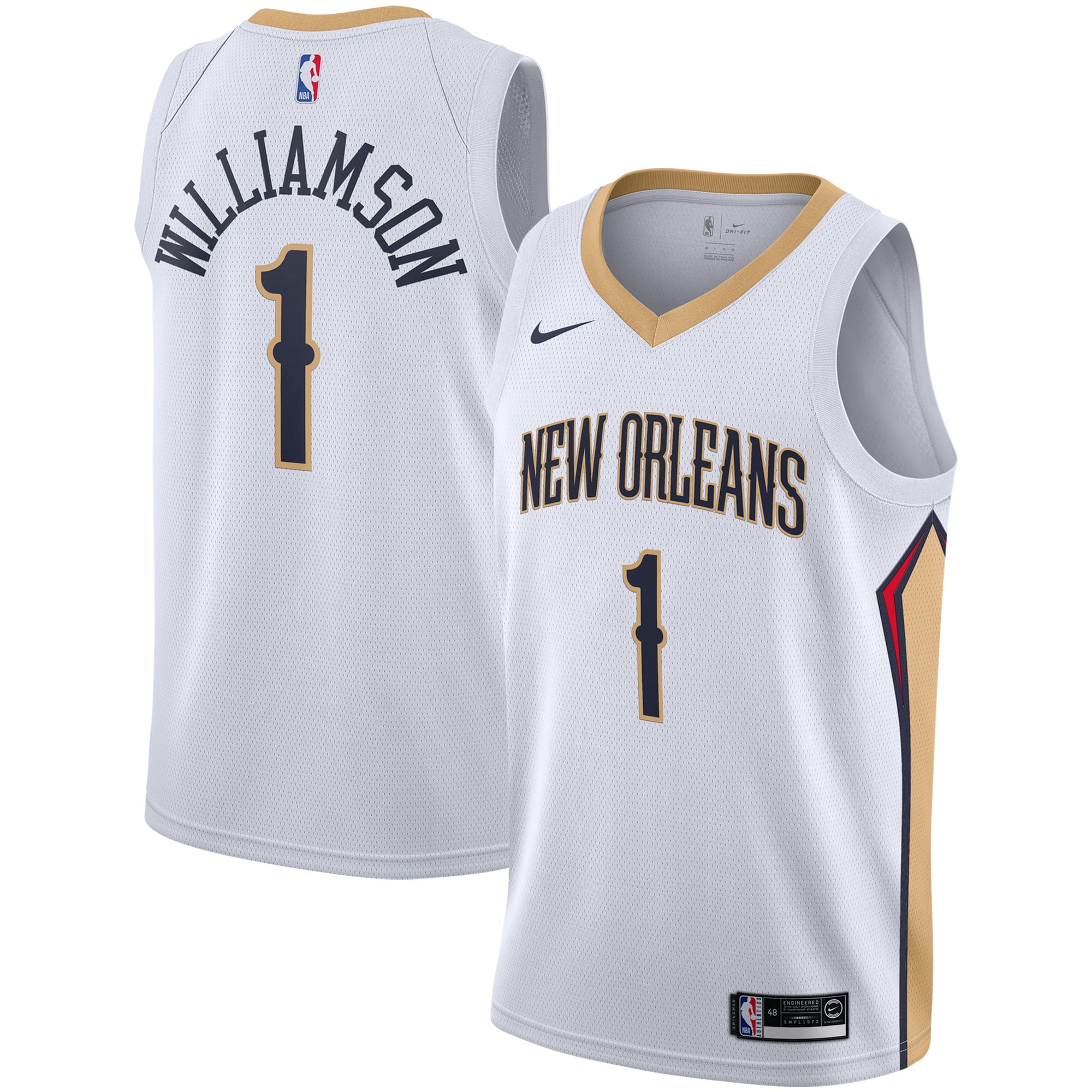 Men's Nike Zion Williamson White New Orleans Pelicans 2019/2020 Swingman Jersey - Association Edition