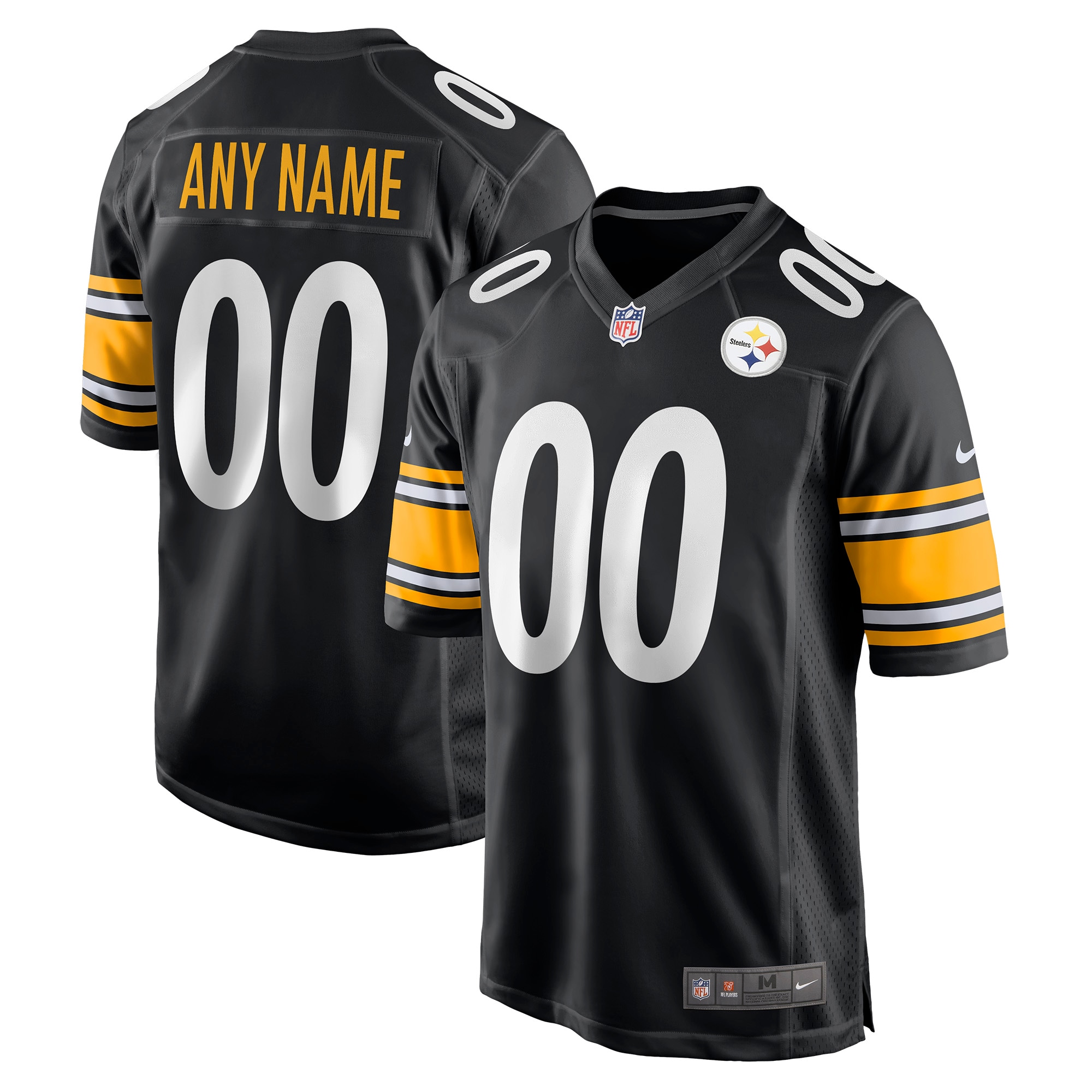 Men's Nike Black Pittsburgh Steelers Game Custom Player Jersey