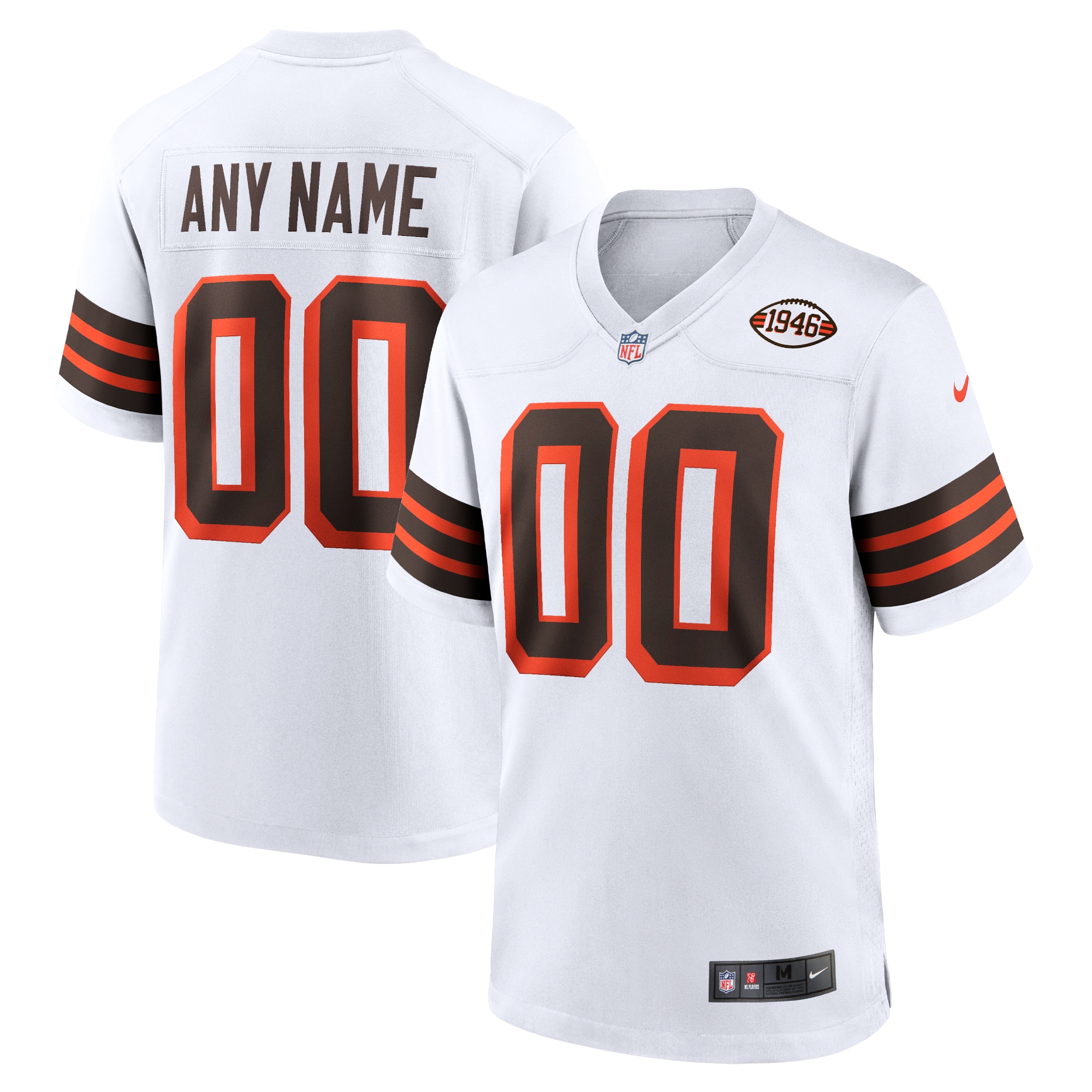 Men's Nike White Cleveland Browns 1946 Collection Alternate Custom Jersey