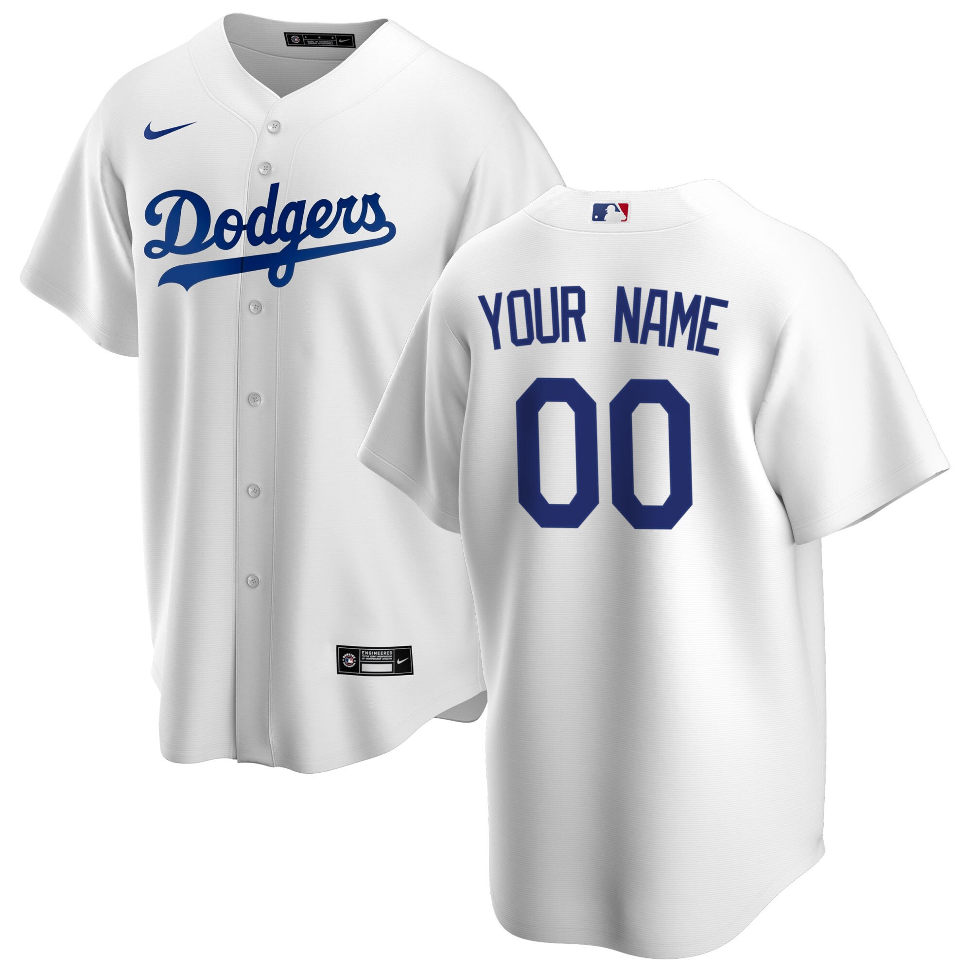 Men's Nike White Los Angeles Dodgers Home Replica Custom Jersey