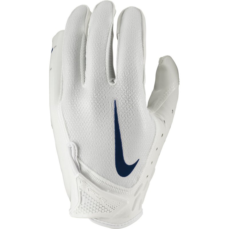 Nike Adults' Vapor Jet 7.0 Football Gloves White/Navy Blue, Small - Football Equipment at Academy Sports