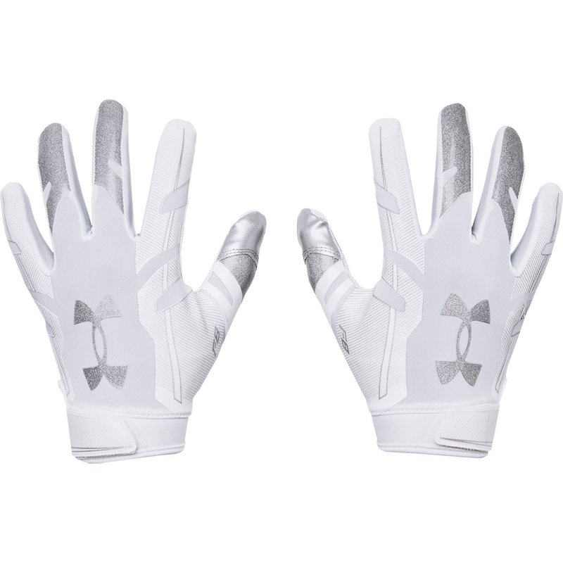 Under Armour Adults' F8 Football Gloves White/Silver, Medium - Football Equipment at Academy Sports