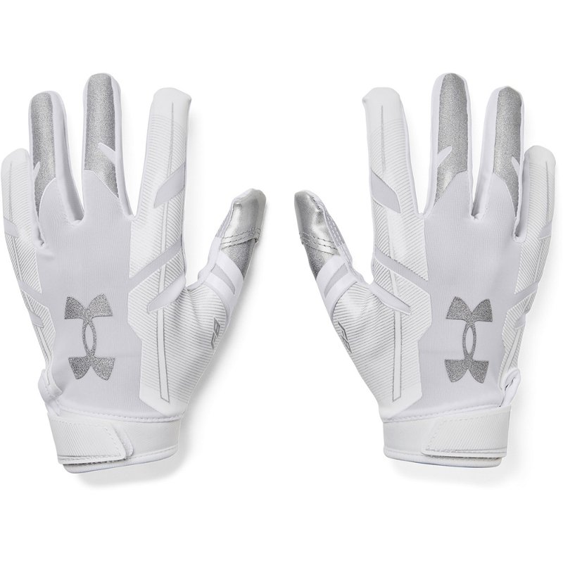 Under Armour Youth F8 Football Gloves White/Silver, Small - Football Equipment at Academy Sports